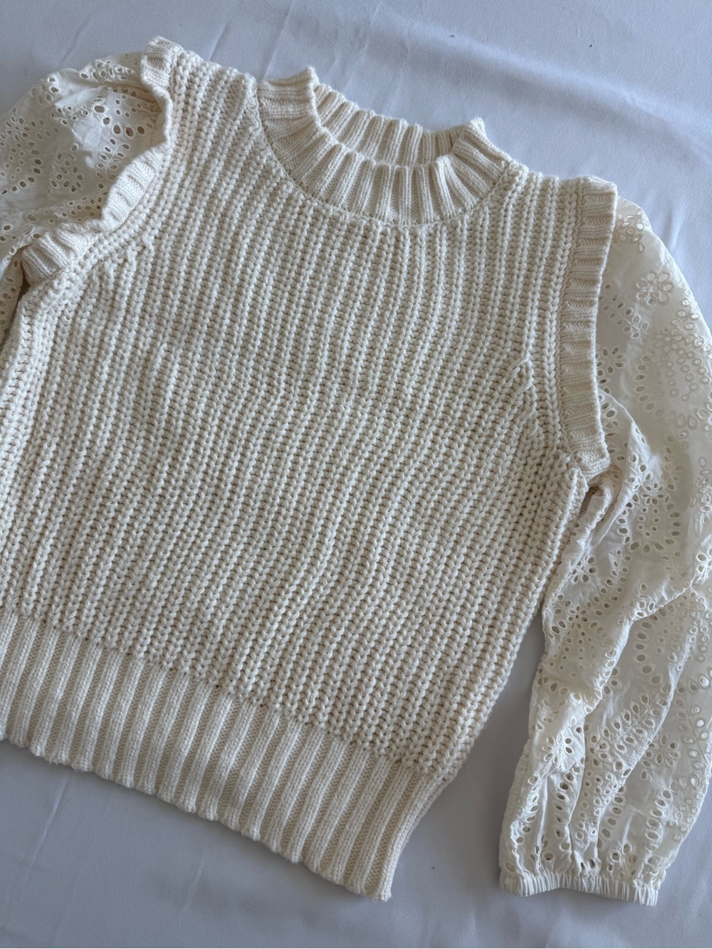 Rails Ivory Dahlia Eyelet Sleeve Knit Vest - Picture 10 of 11